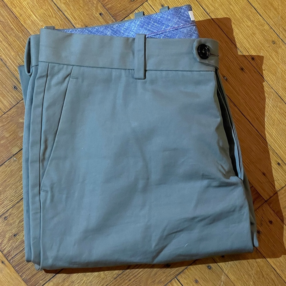 GUSTIN #225 Japan Silk Chinos - Grey Olive: 35 Slim